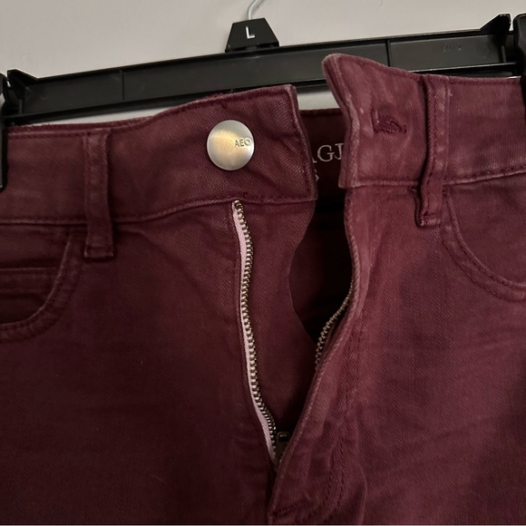 Maroon American Eagle Hi Rise Shortie Shorts - Picture 5 of 6